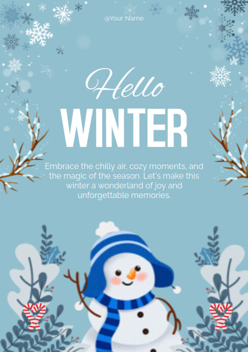 Modern & Minimal Hello Winter A5 template