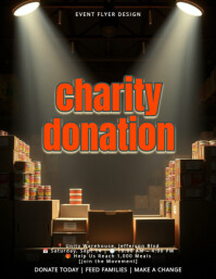 Modern & Minimal High Contrast Charity Donation Flyer Template For Community Fundraising Events