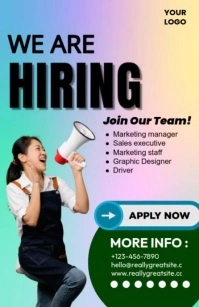 Modern & Minimal Hiring Half Page Wide template