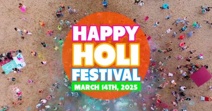 Modern & Minimal Holi Festival Gambar Bersama Facebook template