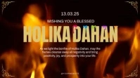 Modern & Minimal Holika Dahan Digital Display (16:9) template