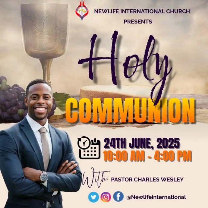 Modern & Minimal Holy Communion Instagram Pos Template | PosterMyWall