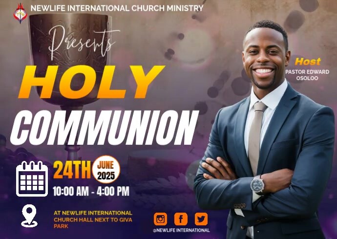 Modern & Minimal Holy Communion Postcard Template | PosterMyWall