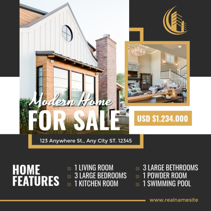 Copy of Modern & Minimal Home For Sale Instagram Post | PosterMyWall