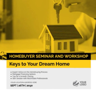 Modern & Minimal Homebuyer Seminar And Workshop Facebook  Instagram Post template