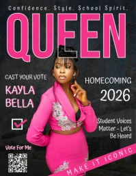 Modern & Minimal Homecoming Queen Magazine Style Template Flyer (us Letter) Pamflet (Letter AS)