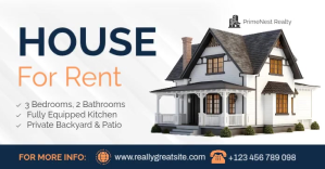Modern & Minimal House For Rent  Facebook Ad template