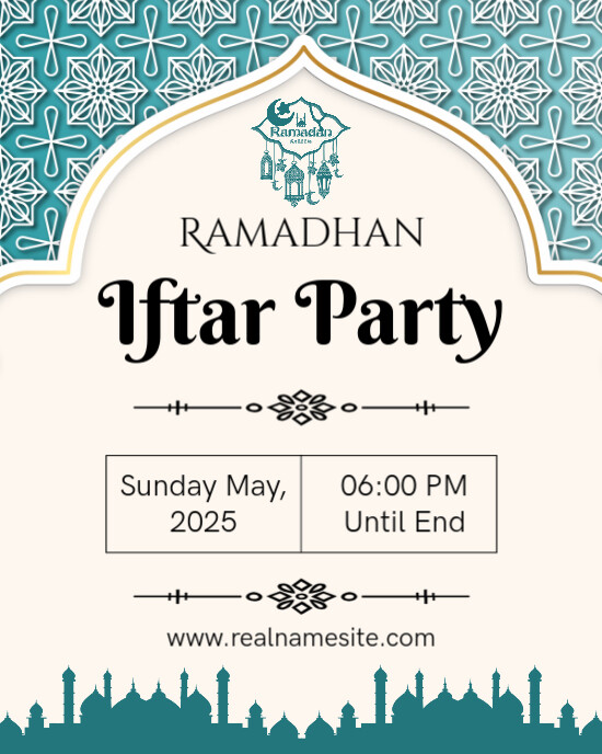 Modern & Minimal Iftar Party Invitation Instagram Portrait template
