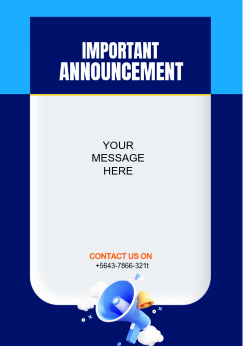 Modern & Minimal Important Announcement  A4 template