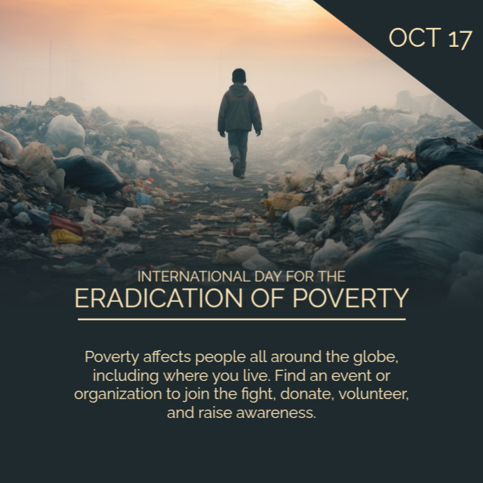Modern & Minimal International Day For The Eradication Of Poverty Instagram Post template