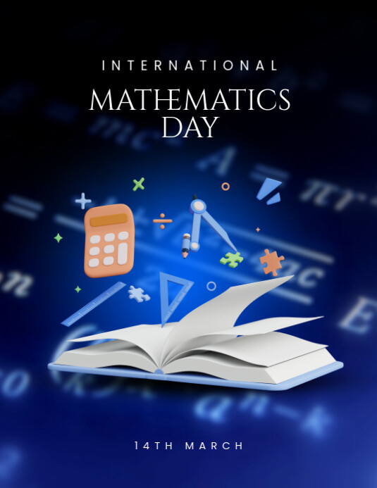 Modern & Minimal International Mathematics Day Pamflet (letter As) Flyer (US Letter) template