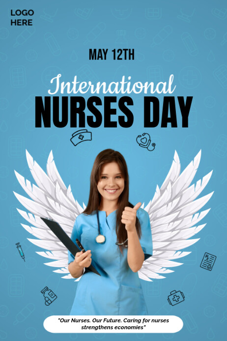 Modern & Minimal International Nurses Day Poster Template | PosterMyWall