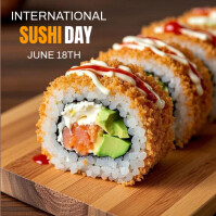Modern & Minimal International Sushi Day Instagram Post template