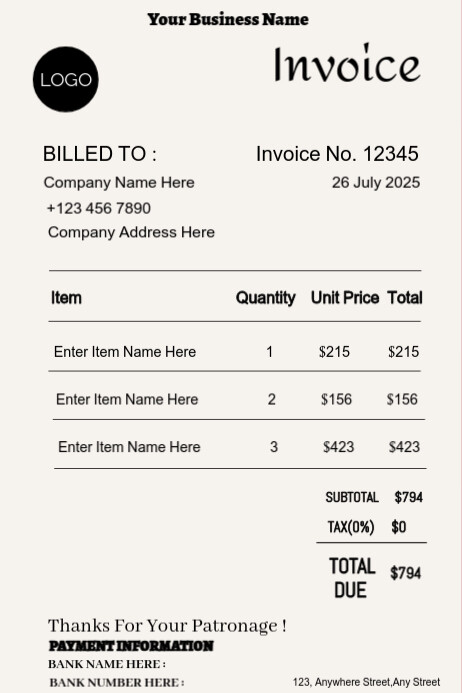 Modern & Minimal Invoice Receipt Template Design Poster For Business  Poster