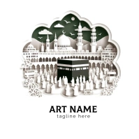 Modern & Minimal Islamic Pilgrimage Logo template