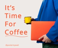 Modern & Minimal It’s Time For Coffee Persegi Panjang Sedang Medium Rectangle template