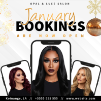 Modern & Minimal January Booking Flyer Instagram Post Instagram-Beitrag template