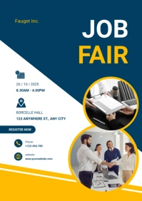 Modern & Minimal Job Fair Event Ad Flyer Design A2 template