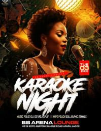 Modern & Minimal Karaoke Night Flyer (us Letter) Volante (Carta US) template