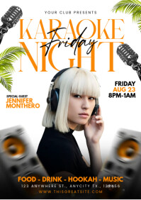 Modern & Minimal Karaoke Night Friday A4 template