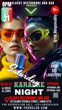 Modern & Minimal Karaoke Night Party Instagram Story template