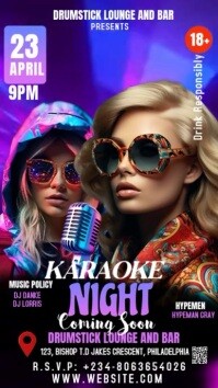 Modern & Minimal Karaoke Night Party Instagram Story template