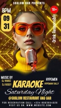 Modern & Minimal Karaoke Night Party Instagram Story template