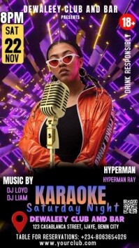 Modern & Minimal Karaoke Night Party Instagram Story Instagram-verhaal template