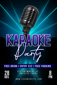 Modern & Minimal Karaoke Party Poster template