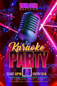 Modern & Minimal Karaoke Party Poster template