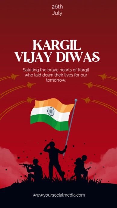 Modern & Minimal Kargil Vijay Diwas  Instagram Story template