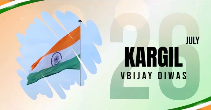 Modern & Minimal Kargil Vijay Diwas Video Template  Facebook Shared Image