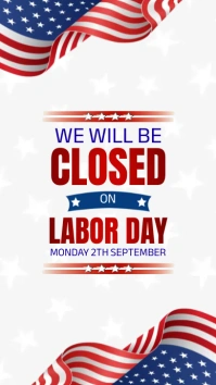 Modern & Minimal Labor Day Business Closed In Instagram Story template