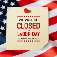 Modern & Minimal Labor Day Business Closed No Iphosti le-Instagram template