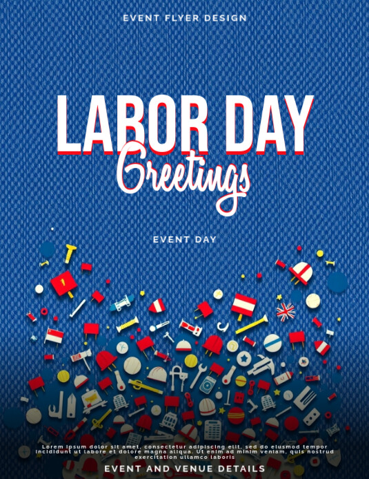 Modern & Minimal  Labor Day Greetings Design For Workers’ Events Flyer (us Letter) template