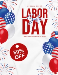 Modern & Minimal  Labor Day Sale Flyer (us Le 传单(美国信函) template