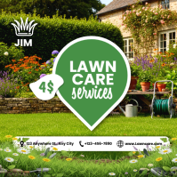 Modern & Minimal Lawn Services  Instagram Post template