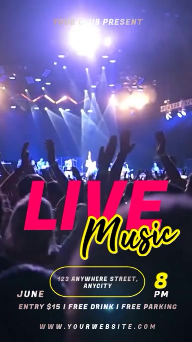 Modern & Minimal Live Music Reel Instagram Template | PosterMyWall
