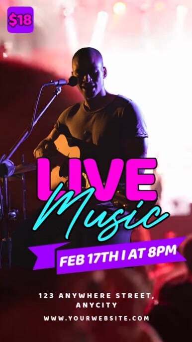 Modern & Minimal Live Music Reel Instagram template