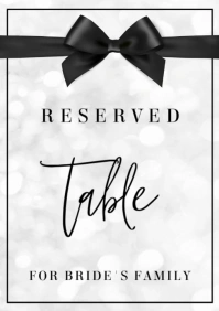 Modern & Minimal Luxury Wedding Reserved Table Sign A4 template
