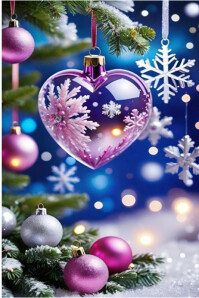 Modern & Minimal Magical Pink Christmas Ornament Poster template