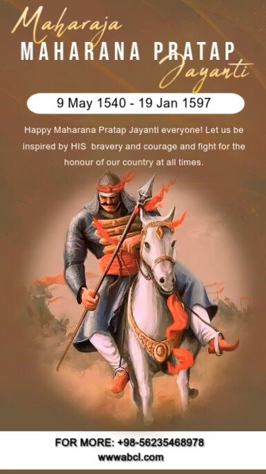 Modern & Minimal Maharana Pratap Jayanti Instagram Story template