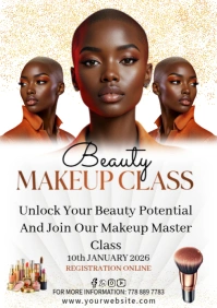 Modern & Minimal Makeup Class Flyer Template A1