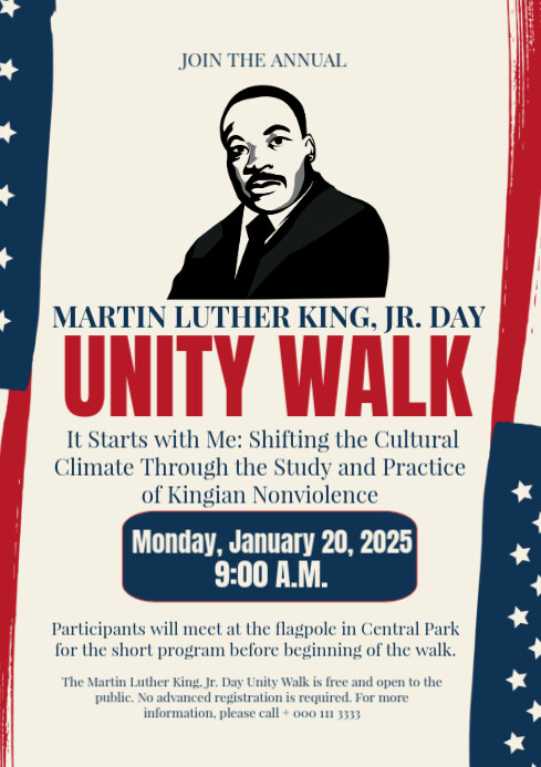 Modern & Minimal Martin Luther King, Jr. Day Unity Walk A1 Template ...