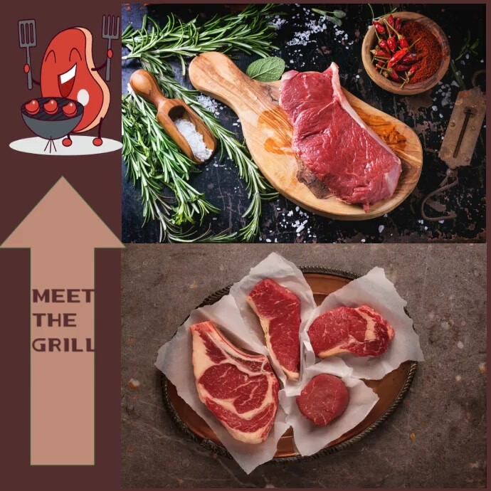 Modern & Minimal Meat Instagram Post Template | PosterMyWall