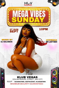 Modern & Minimal Mega Vibes Sunday  Poster template