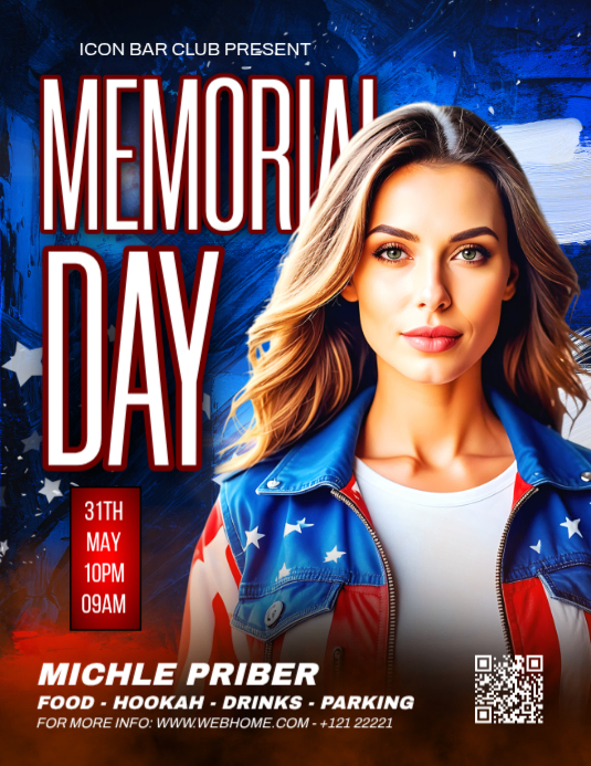 Modern & Minimal Memorial Day Event Flyer Template | PosterMyWall