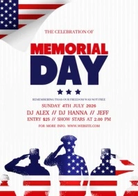Modern & Minimal Memorial Day Flyer  A4 template