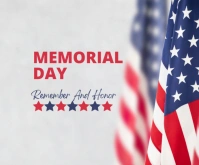Modern & Minimal Memorial Day  Medium Rectangle template