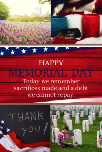 Modern & Minimal Memorial Day Pinterest Graphic template